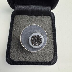 Elegant Silver and Black Ring